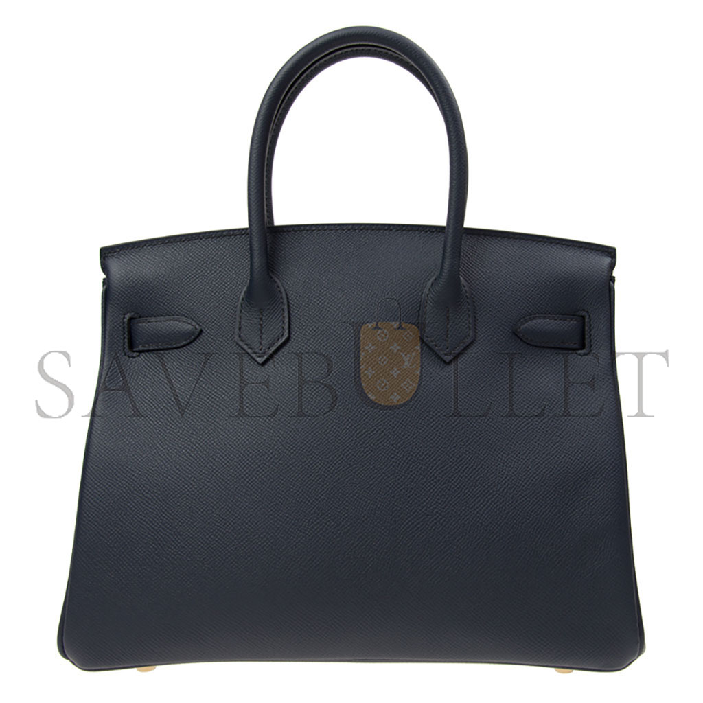 HERMES BIRKIN 35 DARK BLUE LINING WITH RED GOLD BUCKLE BK3075EPGP (35*28*18cm)